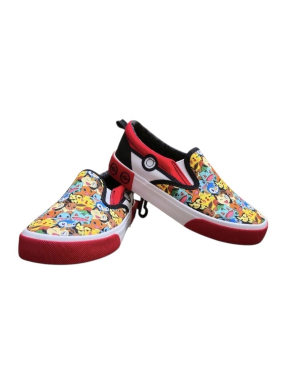 Pokèmon Characters Slip-On Sneakers in Red, White, Black Size. 1 or 2 Boys NWT!